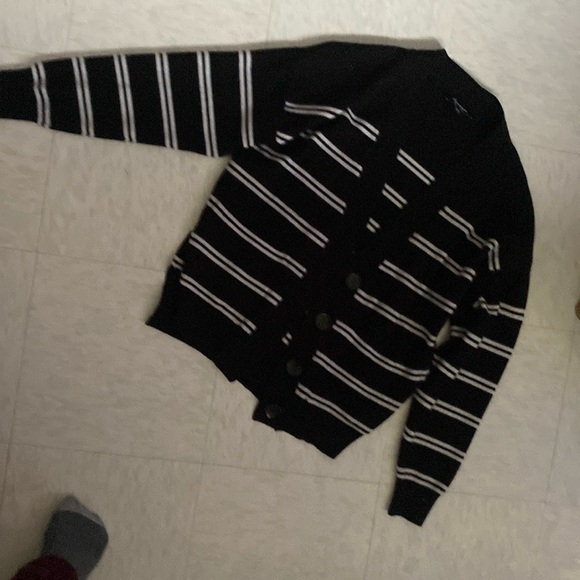 NWOT Lily Morgan City Chic Hi-Lo Striped Cardigan Sweater - Picture 3 of 6